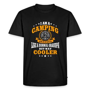 Fun camping grandpa - Men's Premium Organic T-Shirt - black - Front - Nico (187cm)