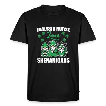 Drôle d’infirmière en dialyse Saint-Patrick - T-shirt Premium bio Homme - noir - Devant - Nico (187cm)
