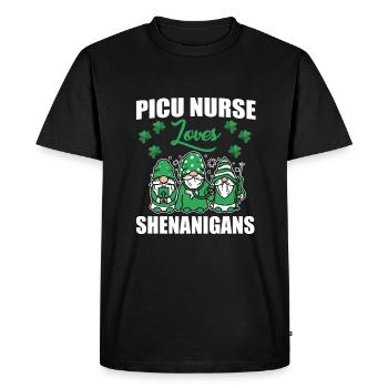 Drôle d’infirmière Picu aime le St. - T-shirt Premium bio Homme - noir - Devant - Nico (187cm)
