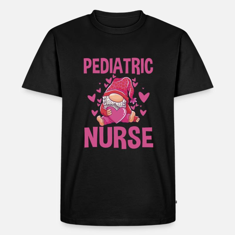 Kinderkrankenschwester Gnom - Männer Premium Bio T-Shirt - Schwarz