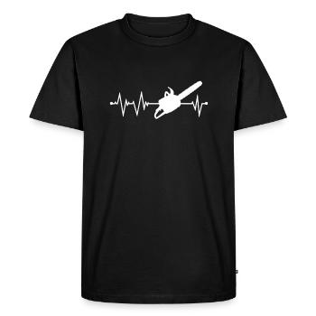 Chainsaw heartbeat - Men's Premium Organic T-Shirt - black - Front - Nico (187cm)