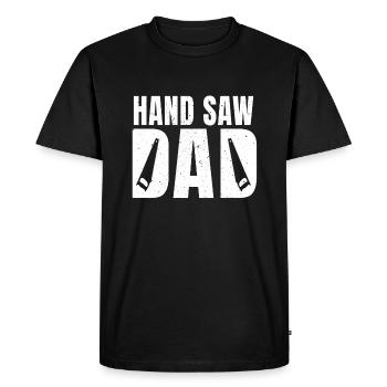 Funny Handsaw Papa Woodworker Men - Men's Premium Organic T-Shirt - black - Front - Nico (187cm)