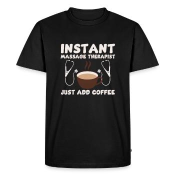Masseur and coffee lover gift - Men's Premium Organic T-Shirt - black - Front - Nico (187cm)