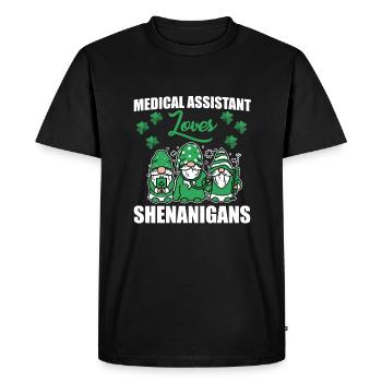 Medical assistant loves St. Patrick's Day - Men's Premium Organic T-Shirt - black - Front - Nico (187cm)