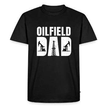 Champ pétrolifère Papa - T-shirt Premium bio Homme - noir - Devant - Nico (187cm)