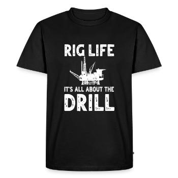 Funny offshore oilfield worker design - Men's Premium Organic T-Shirt - black - Front - Nico (187cm)