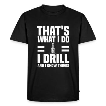 Oilfield workers - Men's Premium Organic T-Shirt - black - Front - Nico (187cm)