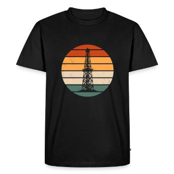 Oil Well Tower - Men's Premium Organic T-Shirt - black - Front - Nico (187cm)