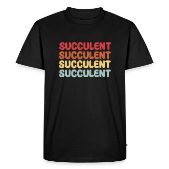 Lettrage succulent - T-shirt Premium bio Homme - noir - Devant - Nico (187cm)
