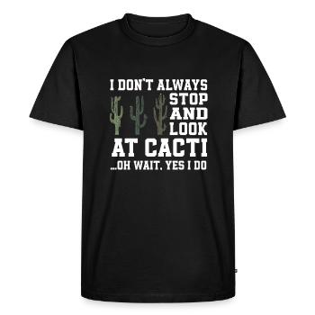 Funny Saguaro Cactus Lover Gift - Men's Premium Organic T-Shirt - black - Front - Nico (187cm)