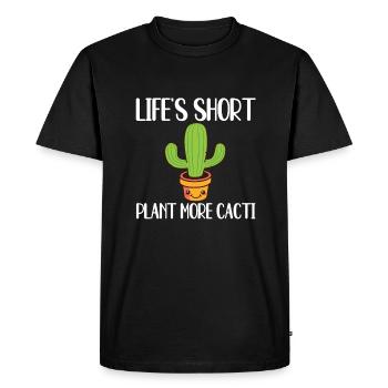 Funny Cactus Lovers Outfit Gardening - Men's Premium Organic T-Shirt - black - Front - Nico (187cm)