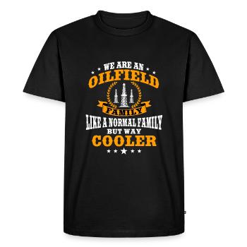 Funny oilfield family oil drilling platform - Men's Premium Organic T-Shirt - black - Front - Nico (187cm)