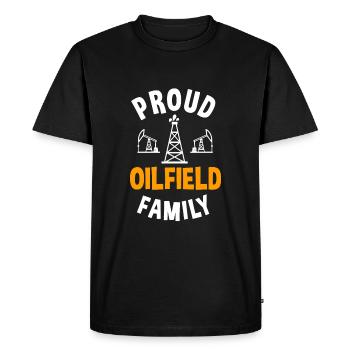Fière famille de champs pétrolifères - T-shirt Premium bio Homme - noir - Devant - Nico (187cm)