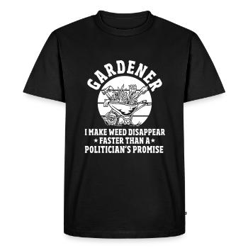 Jardinier - T-shirt Premium bio Homme - noir - Devant - Nico (187cm)