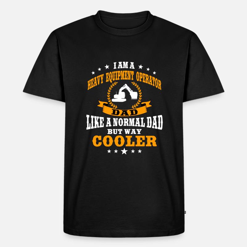 Baggerfahrer Papa - Männer Premium Bio T-Shirt - Schwarz