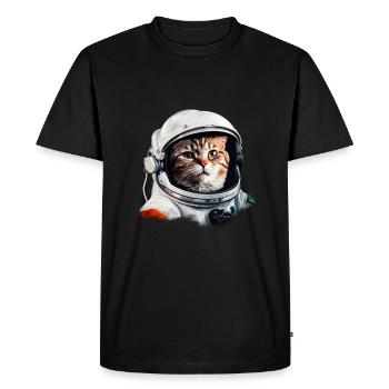 Cat Astronaut Costume Space Cats - Men's Premium Organic T-Shirt - black - Front - Nico (187cm)