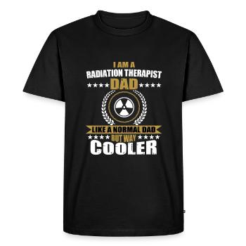 Drôle de papa radiothérapeute - T-shirt Premium bio Homme - noir - Devant - Nico (187cm)