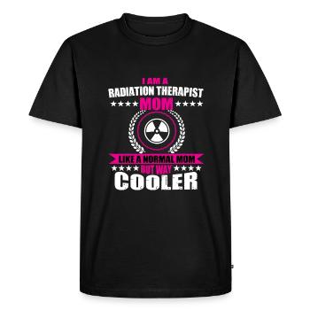Drôle de maman radiothérapeute - T-shirt Premium bio Homme - noir - Devant - Nico (187cm)