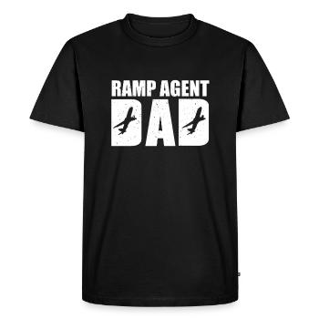 Drôle d’agent de rampe Papa Aircraft Service - T-shirt Premium bio Homme - noir - Devant - Nico (187cm)