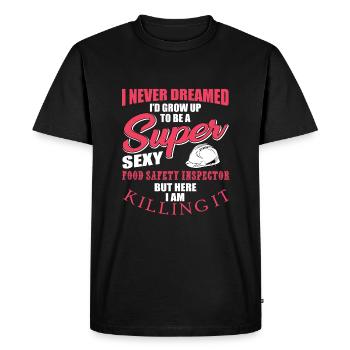 Inspecteur de la salubrité des aliments - T-shirt Premium bio Homme - noir - Devant - Nico (187cm)
