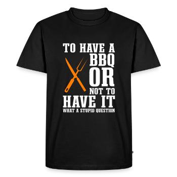Funny BBQ lover - Men's Premium Organic T-Shirt - black - Front - Nico (187cm)