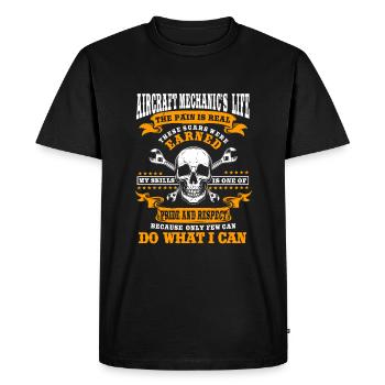 Super costume de mécanicien d’avion - T-shirt Premium bio Homme - noir - Devant - Nico (187cm)