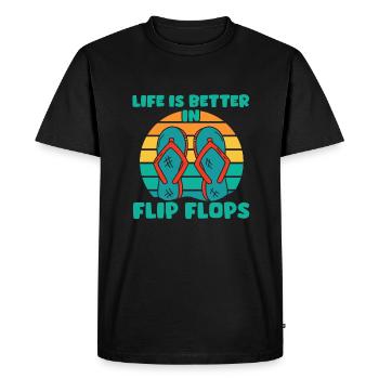 Vêtements de vacances Tourist Flip Flops - T-shirt Premium bio Homme - noir - Devant - Nico (187cm)