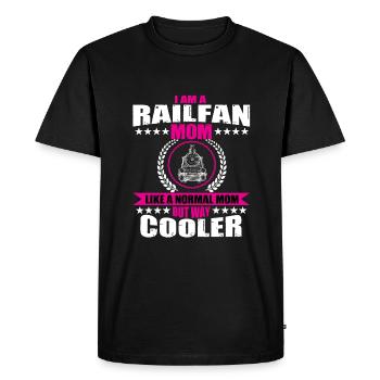 Drôle de locomotive Railfan Mama Trains ferroviaires - T-shirt Premium bio Homme - noir - Devant - Nico (187cm)