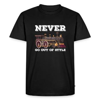 Amateurs de trains de conception de locomotive classique - T-shirt Premium bio Homme - noir - Devant - Nico (187cm)