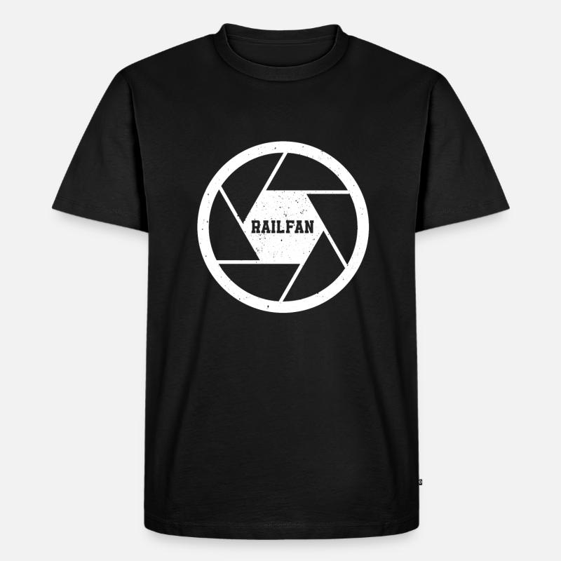 Eisenbahn Fan - Männer Premium Bio T-Shirt - Schwarz