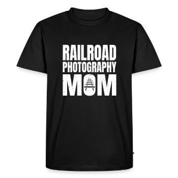 Photographie de chemin de fer Maman Outfit Train Photo - T-shirt Premium bio Homme - noir - Devant - Nico (187cm)