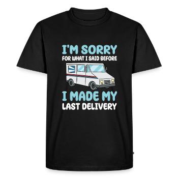Delivery driver - Men's Premium Organic T-Shirt - black - Front - Nico (187cm)