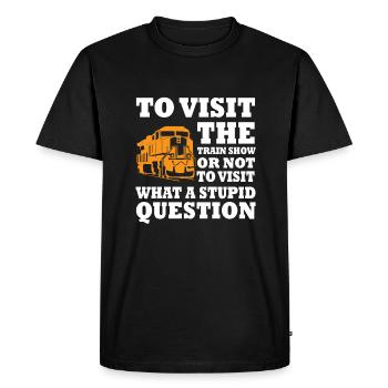 Amateurs de spectacles ferroviaires modélisme ferroviaire - T-shirt Premium bio Homme - noir - Devant - Nico (187cm)
