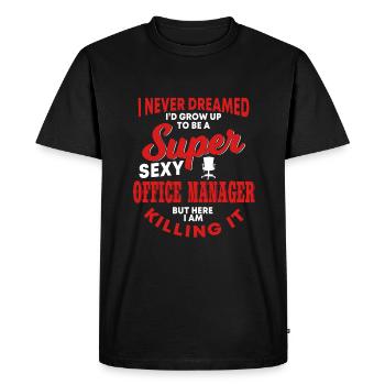 Drôle de chef de bureau de l’équipe du bureau de l’école - T-shirt Premium bio Homme - noir - Devant - Nico (187cm)