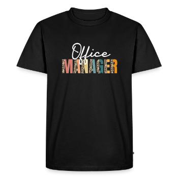 Grand chef de bureau bureau de l’école d’impression léopard - T-shirt Premium bio Homme - noir - Devant - Nico (187cm)