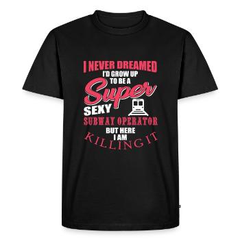 Subway driver - Men's Premium Organic T-Shirt - black - Front - Nico (187cm)