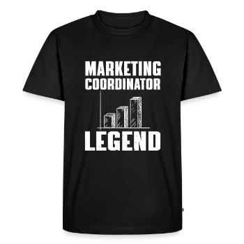 Coordonnatrice marketing amusante Légende - T-shirt Premium bio Homme - noir - Devant - Nico (187cm)