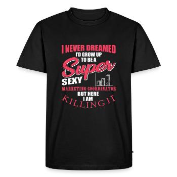 Drôle de coordinateur marketing - T-shirt Premium bio Homme - noir - Devant - Nico (187cm)