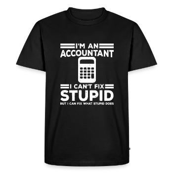 Drôle de comptable Tenue d’humour - T-shirt Premium bio Homme - noir - Devant - Nico (187cm)