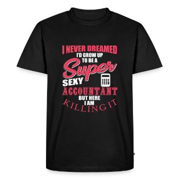 Drôle de comptable amusant - T-shirt Premium bio Homme - noir - Devant - Nico (187cm)
