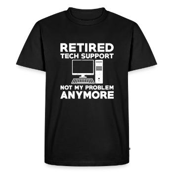 Support technique retiré - T-shirt Premium bio Homme - noir - Devant - Nico (187cm)