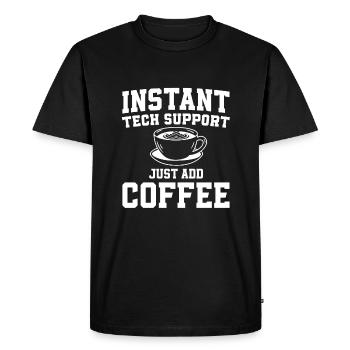 Technical Support Coffee Lovers Sysadmin Humor - Men's Premium Organic T-Shirt - black - Front - Nico (187cm)