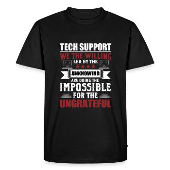 Funny Technical Support Sysadmin Humor - Men's Premium Organic T-Shirt - black - Front - Nico (187cm)