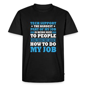 Costume de blague de support technique drôle - T-shirt Premium bio Homme - noir - Devant - Nico (187cm)
