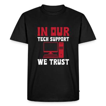 Nous comptons sur notre support technique - T-shirt Premium bio Homme - noir - Devant - Nico (187cm)