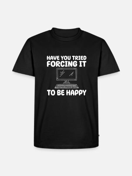 Funny Computer Geek Joke Costume - Men's Premium Organic T-Shirt - black