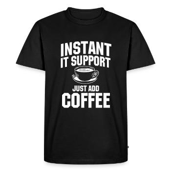 Support informatique instantané Amateur de café - T-shirt Premium bio Homme - noir - Devant - Nico (187cm)