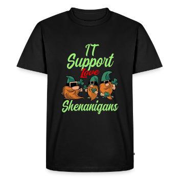 IT Support St. Patrick's Day - Men's Premium Organic T-Shirt - black - Front - Nico (187cm)