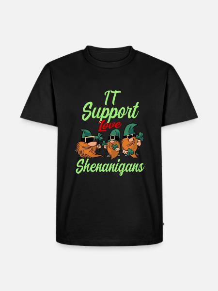 IT-support Skt. Patricks dag - Herre Premium økologisk T-shirt - sort
