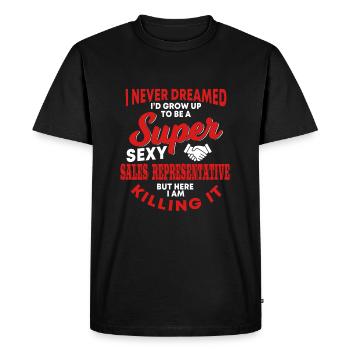 Great sales representative outfit - Men's Premium Organic T-Shirt - black - Front - Nico (187cm)